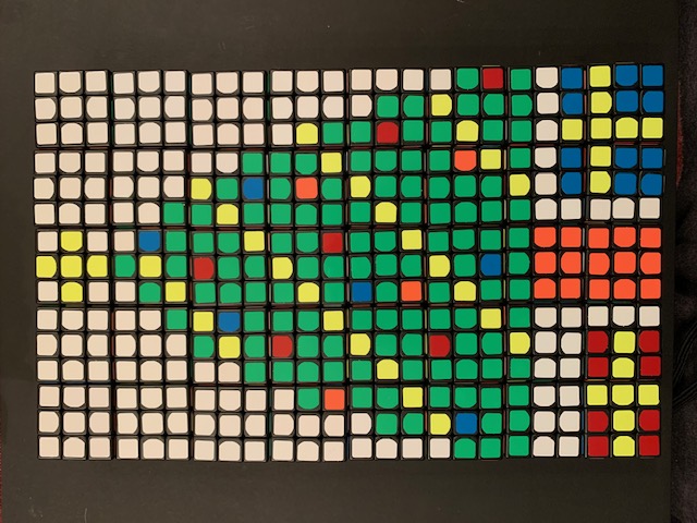 Original Rubik's cube mosaic (40 cubes)