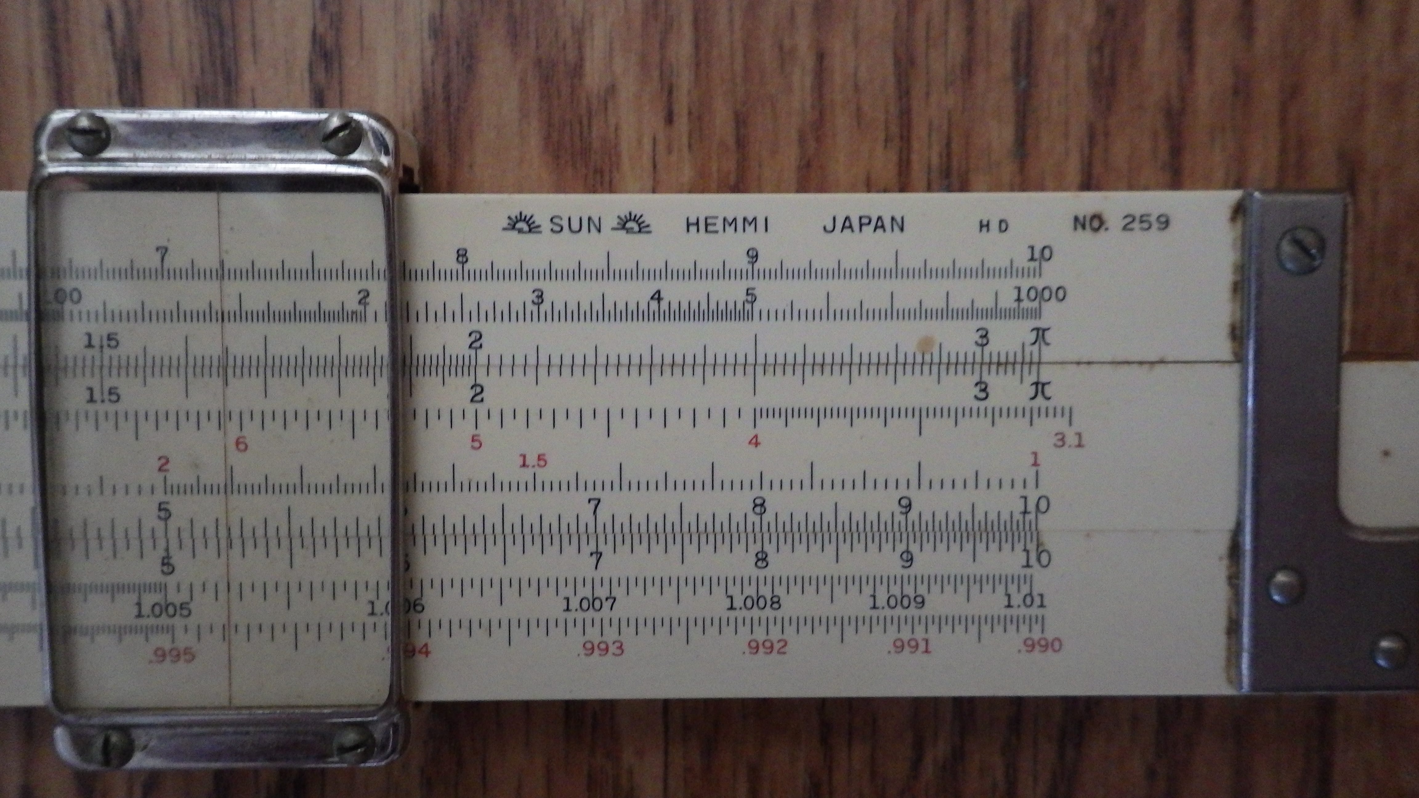 Sun Hemmi No. 259 slide rule detail